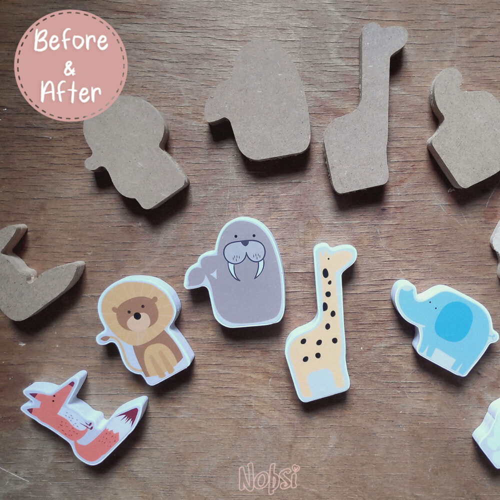 Handmade Wooden Toys - Made by Mum - magnetic puzzle animals for rocking toys