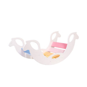 rainbow rocking horse toy - Schaukelpferd Regenbogenwippe für Babys | WEISS
