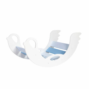 rocker toy birdie blue - Schaukeltier Bogenwippe Birdie blau, Seiten weiss, Holzspielzeug für Kleinkinder & Babys