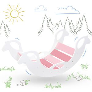 Pink Wooden Horse Rocker - Holzschaukelpferd pink-weiss für Babys und Kleinkinder