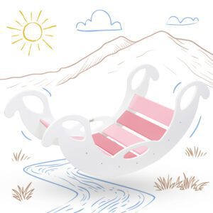 Climbing Toy for Toddler White Pink- Handgemachtes Holzwippe zum Klettern Jumbo Weiss Rosa